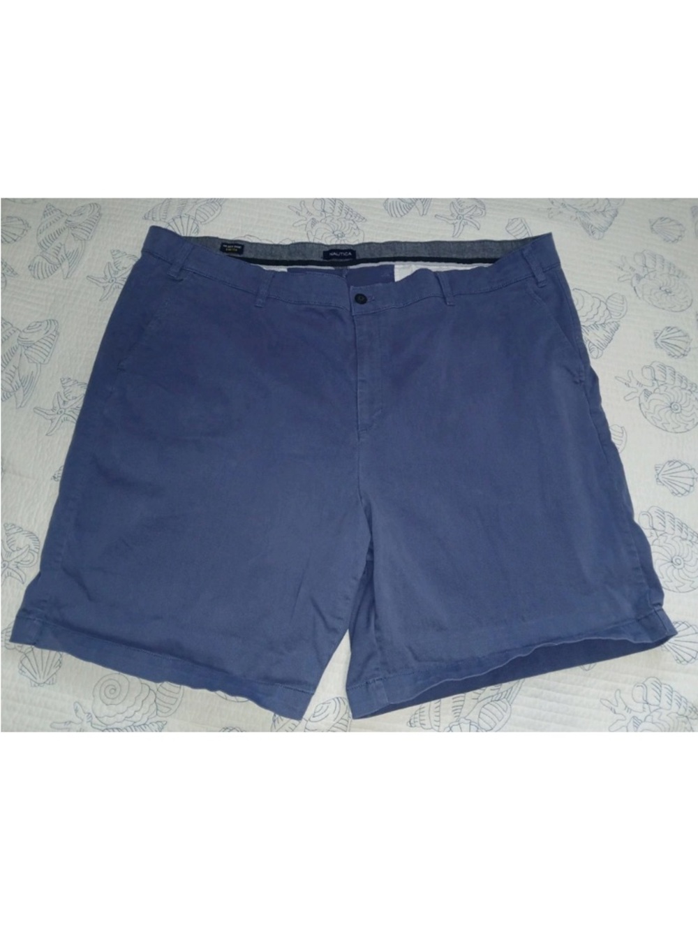 Nautica Men's The Deck short Strerch chino Flat Front Shorts Blue size 48WBG